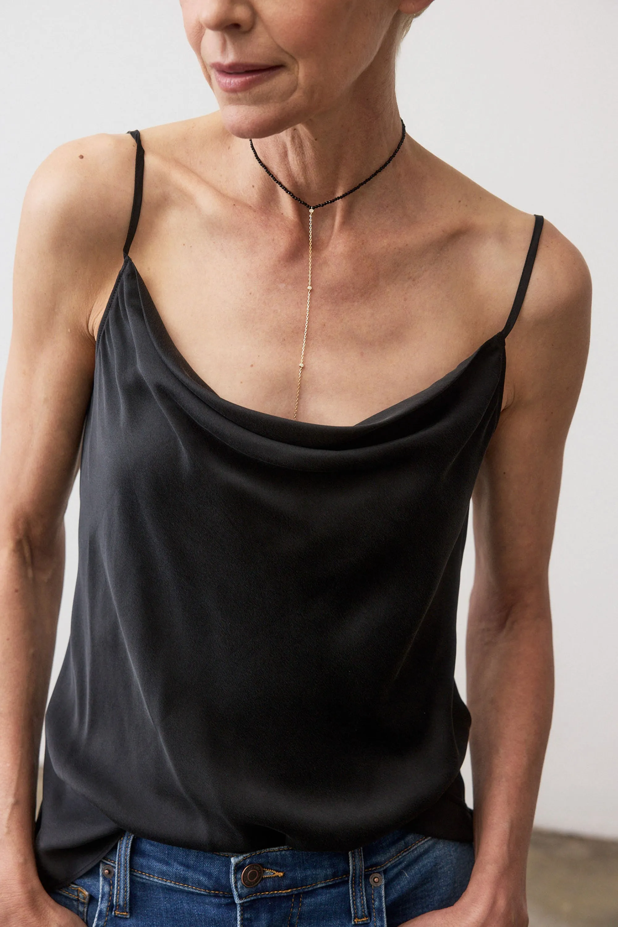 Washable Silk Cowl Neck Cami