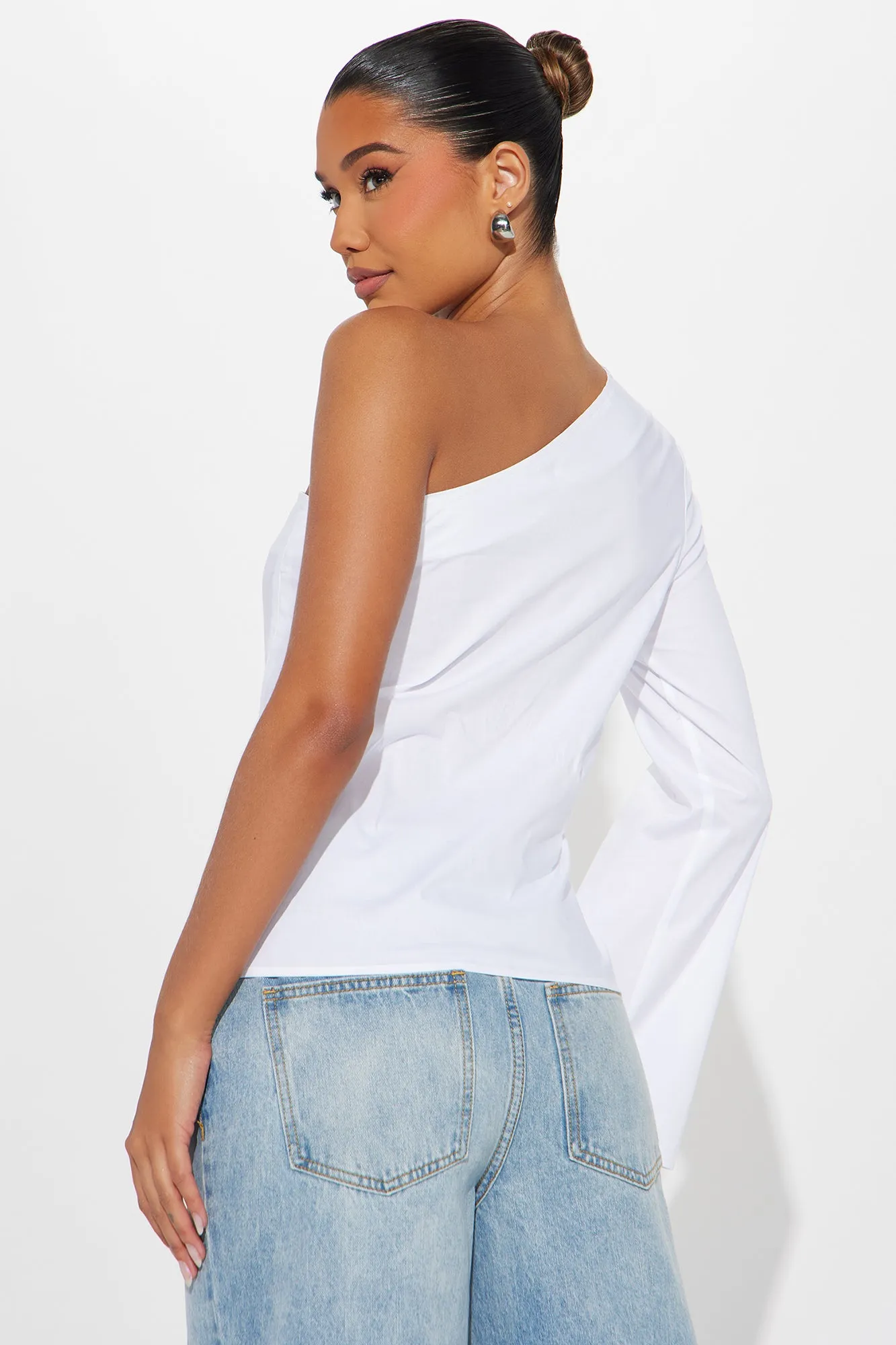 Willow Poplin Blouse Top - White