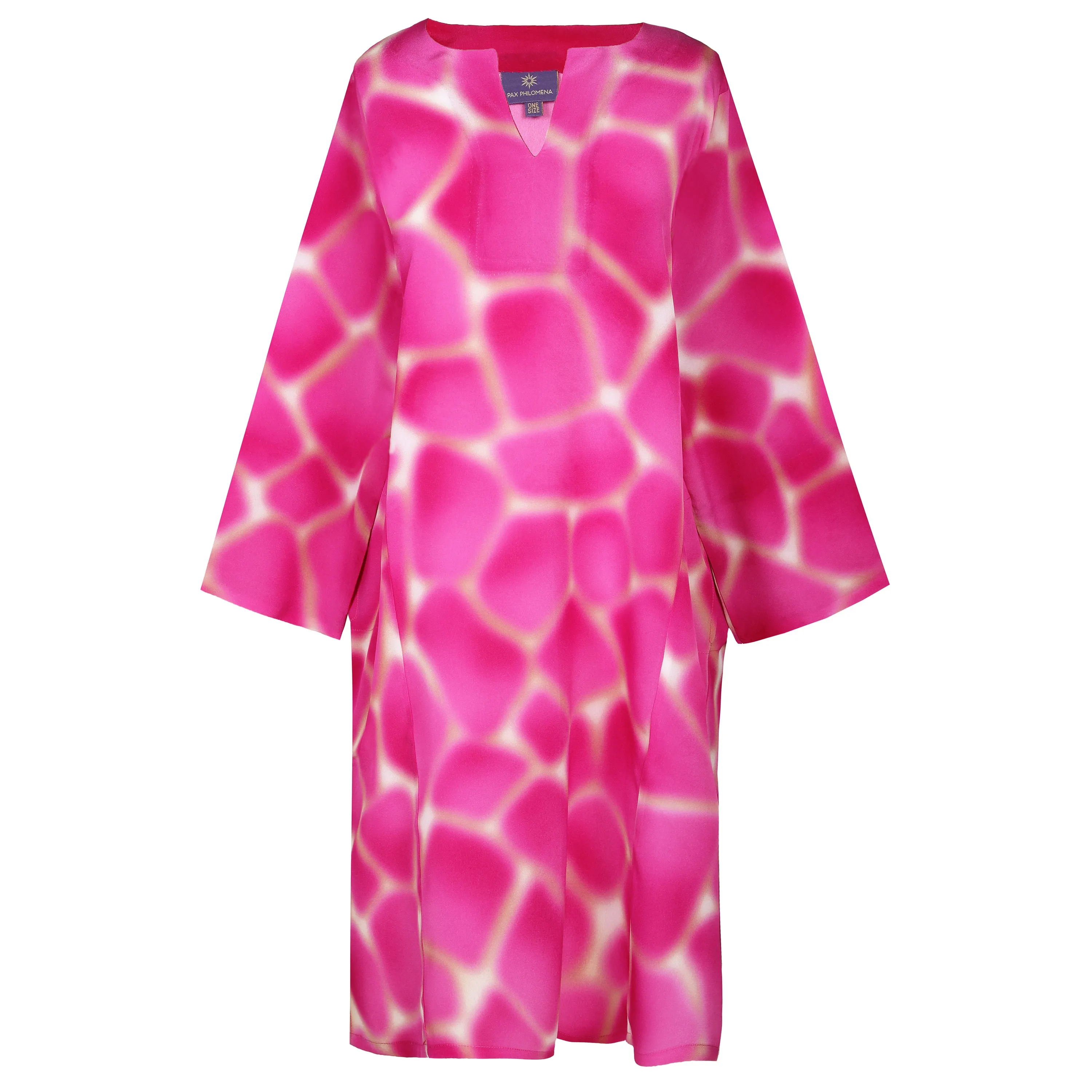 Zirafa Girafa Magenta Italian Silk Midi Tunic